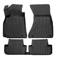 3D Tapis De Sol En Caoutchouc Premium Compatible Avec Audi A4 (B8) 2008-2015 5pcs, Système de Fixation, Bord Haut, Noir, Antidérapant, Facile à Nettoyer, Toutes Saisons