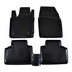 3D Tapis De Sol En Caoutchouc Premium Compatible Avec Ford Kuga 2013-2019, Système de Fixation, Bord Haut, Noir, Antidérapant, Facile à Nettoyer, Toutes Saisons