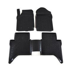 3D Tapis De Sol En Caoutchouc Premium Compatible Avec Ford Ranger T6 T7 depuis 2012, Système de Fixation, Bord Haut, Noir, Antidérapant, Facile à Nettoyer, Toutes Saisons
