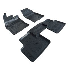 3D Tapis De Sol En Caoutchouc Premium Compatible Avec Honda Civic 2016-2021, Système de Fixation, Bord Haut, Noir, Antidérapant, Facile à Nettoyer, Toutes Saisons