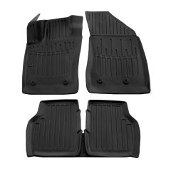 3D Tapis De Sol En Caoutchouc Premium Compatible Avec Jeep Compass 2 depuis 2016 5pcs, Système de Fixation, Bord Haut, Noir, Antidérapant, Facile à Nettoyer, Toutes Saisons