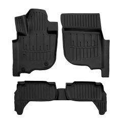 3D Tapis De Sol En Caoutchouc Premium Compatible Avec Mitsubishi Pajero Sport 3 depuis 2015 5pcs, Système de Fixation, Bord Haut, Noir, Antidérapant, Facile à Nettoyer, Toutes Saisons