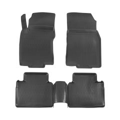 3D Tapis De Sol En Caoutchouc Premium Compatible Avec Nissan X-Trail 2014-2021, Système de Fixation, Bord Haut, Noir, Antidérapant, Facile à Nettoyer, Toutes Saisons