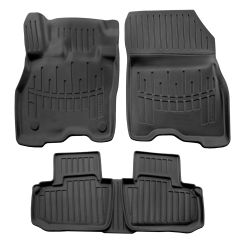 3D Tapis De Sol En Caoutchouc Premium Compatible Avec Nissan Leaf (ZE1) depuis 2017 5pcs, Système de Fixation, Bord Haut, Noir, Antidérapant, Facile à Nettoyer, Toutes Saisons