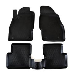 3D Tapis De Sol En Caoutchouc Premium Compatible Avec Opel Corsa D 2014-2019, Système de Fixation, Bord Haut, Noir, Antidérapant, Facile à Nettoyer, Toutes Saisons