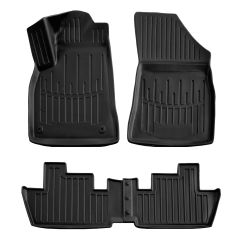 3D Tapis De Sol En Caoutchouc Premium Compatible Avec Peugeot 3008 2009-2016 4pcs, Système de Fixation, Bord Haut, Noir, Antidérapant, Facile à Nettoyer, Toutes Saisons