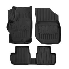 3D Tapis De Sol En Caoutchouc Premium Compatible Avec Peugeot 301 depuis 2012 5pcs, Système de Fixation, Bord Haut, Noir, Antidérapant, Facile à Nettoyer, Toutes Saisons