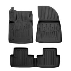 3D Tapis De Sol En Caoutchouc Premium Compatible Avec Renault Captur 2 (JB/JE) depuis 2019 5pcs, Système de Fixation, Bord Haut, Noir, Antidérapant, Facile à Nettoyer, Toutes Saisons