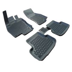 3D Tapis De Sol En Caoutchouc Premium Compatible Avec Volkswagen Golf 7 2012-2019, Système de Fixation, Bord Haut, Noir, Antidérapant, Facile à Nettoyer, Toutes Saisons