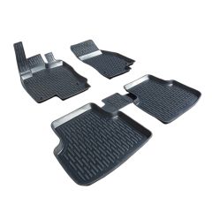 3D Tapis De Sol En Caoutchouc Premium Compatible Avec Skoda Octavia 3 depuis 2013, Système de Fixation, Bord Haut, Noir, Antidérapant, Facile à Nettoyer, Toutes Saisons