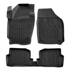 3D Tapis De Sol En Caoutchouc Premium Compatible Avec Skoda Fabia 3 (NJ) depuis 2014 5pcs, Système de Fixation, Bord Haut, Noir, Antidérapant, Facile à Nettoyer, Toutes Saisons