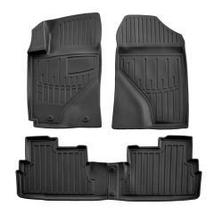 3D Tapis De Sol En Caoutchouc Premium Compatible Avec Toyota Corolla Verso (ZER/ZZE) 2004-2009 4pcs, Système de Fixation, Bord Haut, Noir, Antidérapant, Facile à Nettoyer, Toutes Saisons