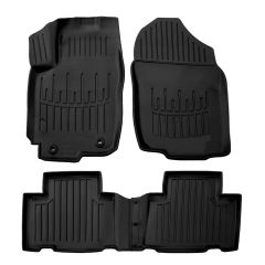 3D Tapis De Sol En Caoutchouc Premium Compatible Avec Toyota RAV 4 (XA40) 2013-2018 4pcs, Système de Fixation, Bord Haut, Noir, Antidérapant, Facile à Nettoyer, Toutes Saisons