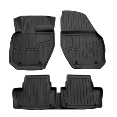 3D Tapis De Sol En Caoutchouc Premium Compatible Avec Volvo XC60 2008-2017 5pcs, Système de Fixation, Bord Haut, Noir, Antidérapant, Facile à Nettoyer, Toutes Saisons