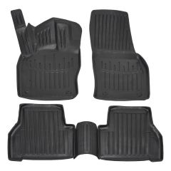 3D Tapis De Sol En Caoutchouc Premium Compatible Avec Volkswagen Caddy 4 depuis 2020 5pcs, Système de Fixation, Bord Haut, Noir, Antidérapant, Facile à Nettoyer, Toutes Saisons