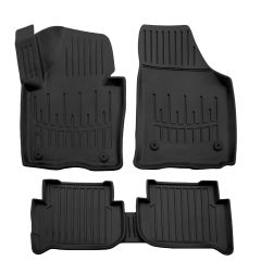 3D Tapis De Sol En Caoutchouc Premium Compatible Avec Volkswagen Touran 1 2003-2015 5pcs, Système de Fixation, Bord Haut, Noir, Antidérapant, Facile à Nettoyer, Toutes Saisons