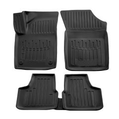 3D Tapis De Sol En Caoutchouc Premium Compatible Avec Volkswagen UP! depuis 2012 5pcs, Système de Fixation, Bord Haut, Noir, Antidérapant, Facile à Nettoyer, Toutes Saisons