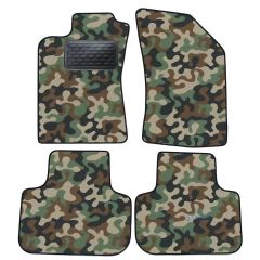 Tapis de sol de Voiture de Tapis de Voiture de Camouflage pour Alfa Romeo 147 2001-2010, D'armée Tapis de voiture, Base Antidérapante, Renforcée Dans la Zone de la Pédale