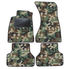 Tapis de sol de Voiture de Tapis de Voiture de Camouflage pour Audi A4 B9 depuis 2016, D'armée Tapis de voiture, Base Antidérapante, Renforcée Dans la Zone de la Pédale