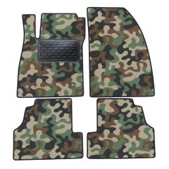 Tapis de sol de Voiture de Tapis de Voiture de Camouflage pour Opel Mokka 2012-2020, D'armée Tapis de voiture, Base Antidérapante, Renforcée Dans la Zone de la Pédale