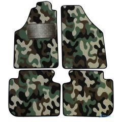 Tapis de sol de Voiture de Tapis de Voiture de Camouflage pour Fiat Idea 2005-2012, D'armée Tapis de voiture, Base Antidérapante, Renforcée Dans la Zone de la Pédale