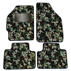 Tapis de sol de Voiture de Tapis de Voiture de Camouflage pour Fiat Punto 2 / 3 1999-2018, D'armée Tapis de voiture, Base Antidérapante, Renforcée Dans la Zone de la Pédale