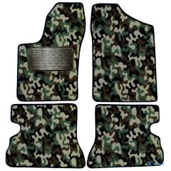 Tapis de sol de Voiture de Tapis de Voiture de Camouflage pour Fiat Seicento 1998-2009, D'armée Tapis de voiture, Base Antidérapante, Renforcée Dans la Zone de la Pédale