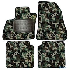 Tapis de sol de Voiture de Tapis de Voiture de Camouflage pour Fiat 500L depuis 2012, D'armée Tapis de voiture, Base Antidérapante, Renforcée Dans la Zone de la Pédale
