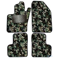 Tapis de sol de Voiture de Tapis de Voiture de Camouflage pour Fiat 500X depuis 2014, D'armée Tapis de voiture, Base Antidérapante, Renforcée Dans la Zone de la Pédale