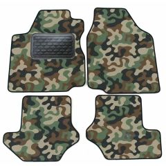 Tapis de sol de Voiture de Tapis de Voiture de Camouflage pour Ford Fiesta1996-2002, D'armée Tapis de voiture, Base Antidérapante, Renforcée Dans la Zone de la Pédale