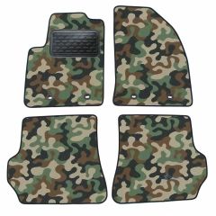 Tapis de sol de Voiture de Tapis de Voiture de Camouflage pour Ford Fiesta 2003-2008, D'armée Tapis de voiture, Base Antidérapante, Renforcée Dans la Zone de la Pédale