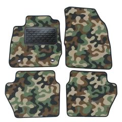 Tapis de sol de Voiture de Tapis de Voiture de Camouflage pour Ford Fiesta 2008-2015, D'armée Tapis de voiture, Base Antidérapante, Renforcée Dans la Zone de la Pédale