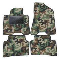 Tapis de sol de Voiture de Tapis de Voiture de Camouflage pour Hyundai Tucson 2015-9 / 2020, D'armée Tapis de voiture, Base Antidérapante, Renforcée Dans la Zone de la Pédale