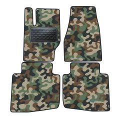 Tapis de sol de Voiture de Tapis de Voiture de Camouflage pour Jeep Comander 2005-2010, D'armée Tapis de voiture, Base Antidérapante, Renforcée Dans la Zone de la Pédale