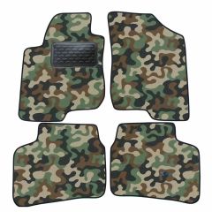 Tapis de sol de Voiture de Tapis de Voiture de Camouflage pour Kia Ceed 3P. Berlina 2007-2013, D'armée Tapis de voiture, Base Antidérapante, Renforcée Dans la Zone de la Pédale
