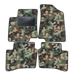 Tapis de sol de Voiture de Tapis de Voiture de Camouflage pour Kia Rio 2011-2017, D'armée Tapis de voiture, Base Antidérapante, Renforcée Dans la Zone de la Pédale
