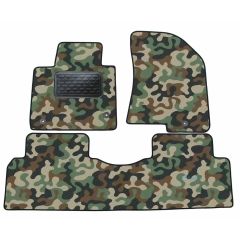 Tapis de sol de Voiture de Tapis de Voiture de Camouflage pour Kia Carens 2013-2019, D'armée Tapis de voiture, Base Antidérapante, Renforcée Dans la Zone de la Pédale