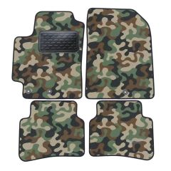 Tapis de sol de Voiture de Tapis de Voiture de Camouflage pour Kia Rio depuis 2017, D'armée Tapis de voiture, Base Antidérapante, Renforcée Dans la Zone de la Pédale