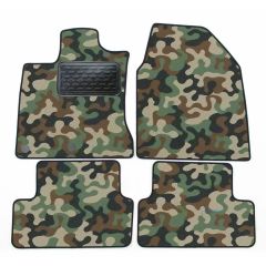Tapis de sol de Voiture de Tapis de Voiture de Camouflage pour Nissan Qashqai J10 2007-2013, D'armée Tapis de voiture, Base Antidérapante, Renforcée Dans la Zone de la Pédale