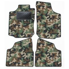 Tapis de sol de Voiture de Tapis de Voiture de Camouflage pour Opel Corsa C 2000-2008, D'armée Tapis de voiture, Base Antidérapante, Renforcée Dans la Zone de la Pédale