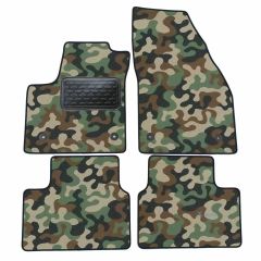 Tapis de sol de Voiture de Tapis de Voiture de Camouflage pour Opel Meriva B 2010-2017, D'armée Tapis de voiture, Base Antidérapante, Renforcée Dans la Zone de la Pédale