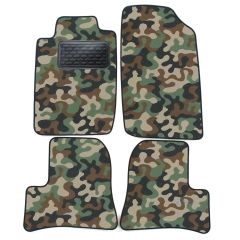 Tapis de sol de Voiture de Tapis de Voiture de Camouflage pour Peugeot 206 / 206+ 1998-2005, D'armée Tapis de voiture, Base Antidérapante, Renforcée Dans la Zone de la Pédale
