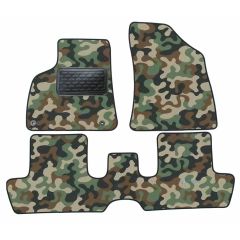 Tapis de sol de Voiture de Tapis de Voiture de Camouflage pour Peugeot 3008 2009-2016, D'armée Tapis de voiture, Base Antidérapante, Renforcée Dans la Zone de la Pédale