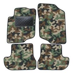 Tapis de sol de Voiture de Tapis de Voiture de Camouflage pour Peugeot 207 CC 2007-2014, D'armée Tapis de voiture, Base Antidérapante, Renforcée Dans la Zone de la Pédale