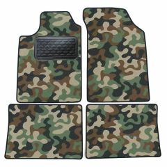 Tapis de sol de Voiture de Tapis de Voiture de Camouflage pour Renault Clio 2 1998-2005, D'armée Tapis de voiture, Base Antidérapante, Renforcée Dans la Zone de la Pédale