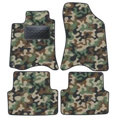 Tapis de sol de Voiture de Tapis de Voiture de Camouflage pour Renault Laguna B 2001-2007, D'armée Tapis de voiture, Base Antidérapante, Renforcée Dans la Zone de la Pédale