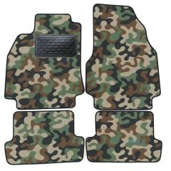 Tapis de sol de Voiture de Tapis de Voiture de Camouflage pour Renault Megane 2 CC 2003-2009, D'armée Tapis de voiture, Base Antidérapante, Renforcée Dans la Zone de la Pédale