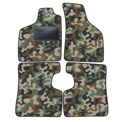 Tapis de sol de Voiture de Tapis de Voiture de Camouflage pour Renault Twingo 1 1993-2006, D'armée Tapis de voiture, Base Antidérapante, Renforcée Dans la Zone de la Pédale