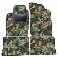 Tapis de sol de Voiture de Tapis de Voiture de Camouflage pour Renault Thalia 2001-2008, D'armée Tapis de voiture, Base Antidérapante, Renforcée Dans la Zone de la Pédale