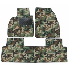 Tapis de sol de Voiture de Tapis de Voiture de Camouflage pour Renault Scenic 3 2009-2016, D'armée Tapis de voiture, Base Antidérapante, Renforcée Dans la Zone de la Pédale